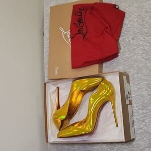 Christian louboutin Hot Chick 100mm yellow pumps. Size 38.5